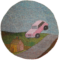 This is an image of a car going off of a hill. Is it going to be okay?